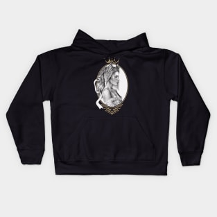 The Angel's Embrace | Vintage Angel Portrait | The Lovers Tarot Card Kids Hoodie